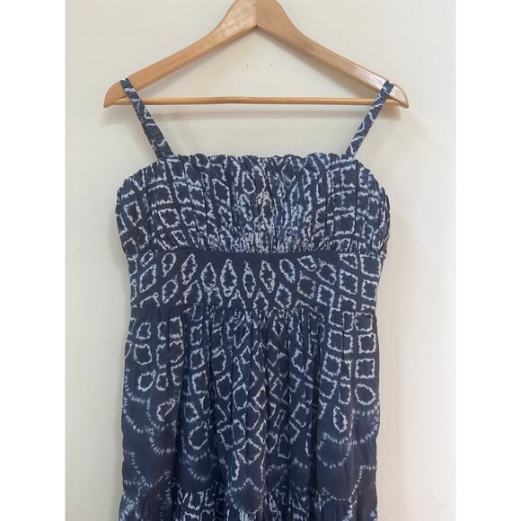 Sea New York Blythe Maxi Dress Blue Tie Dye Size 6 Nautical Beach Classic Boho - Picture 2 of 6